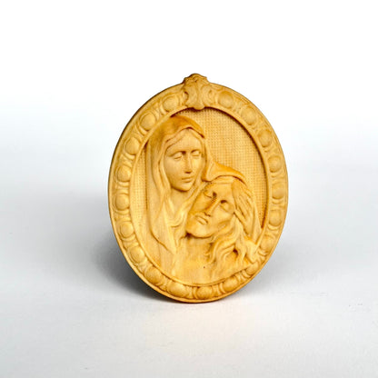 Geschnitzte Maria und Jesus Magnet