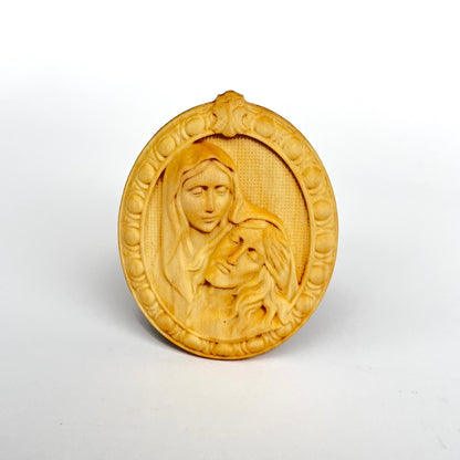 Geschnitzte Maria und Jesus Magnet