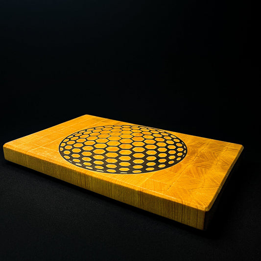 Küchenarbeitsplatte aus Hirnholz mit Illusionsintarsien